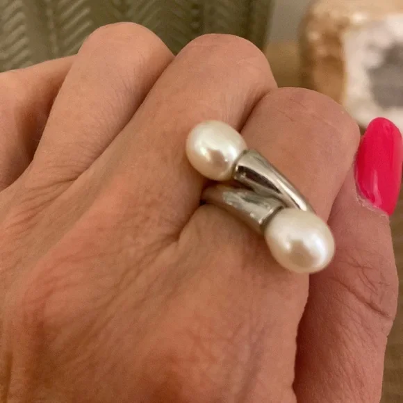 Genuine Pearl ring adjustable size - Picture 3 of 4